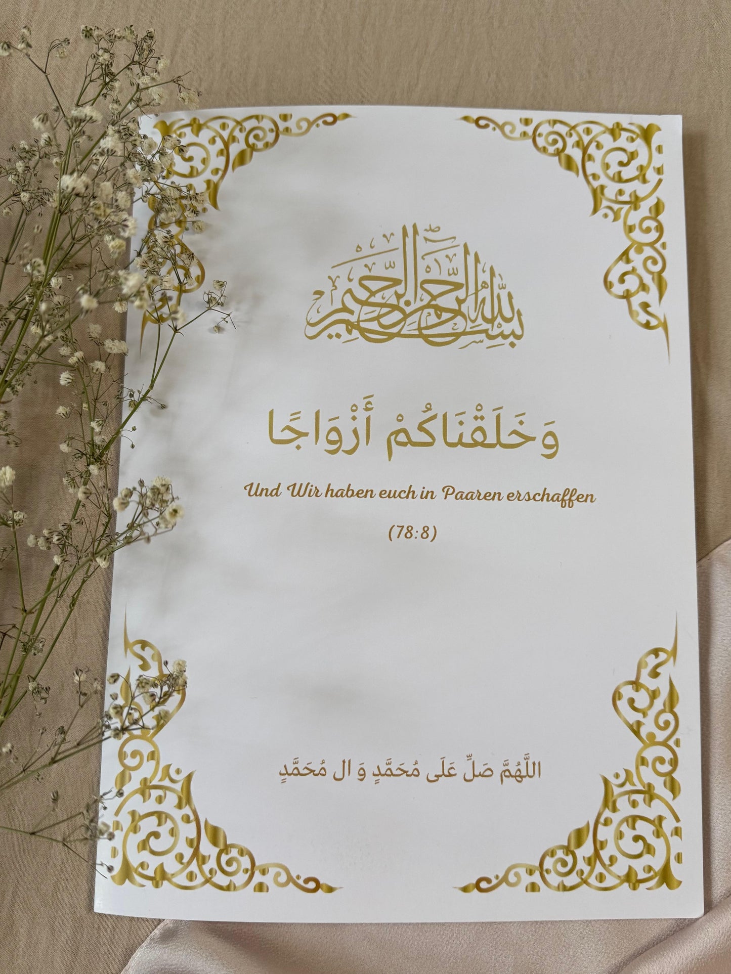 Islamischer Ehevertrag / Nikah-Zertifikat – inklusive Aufbewahrungsmappe