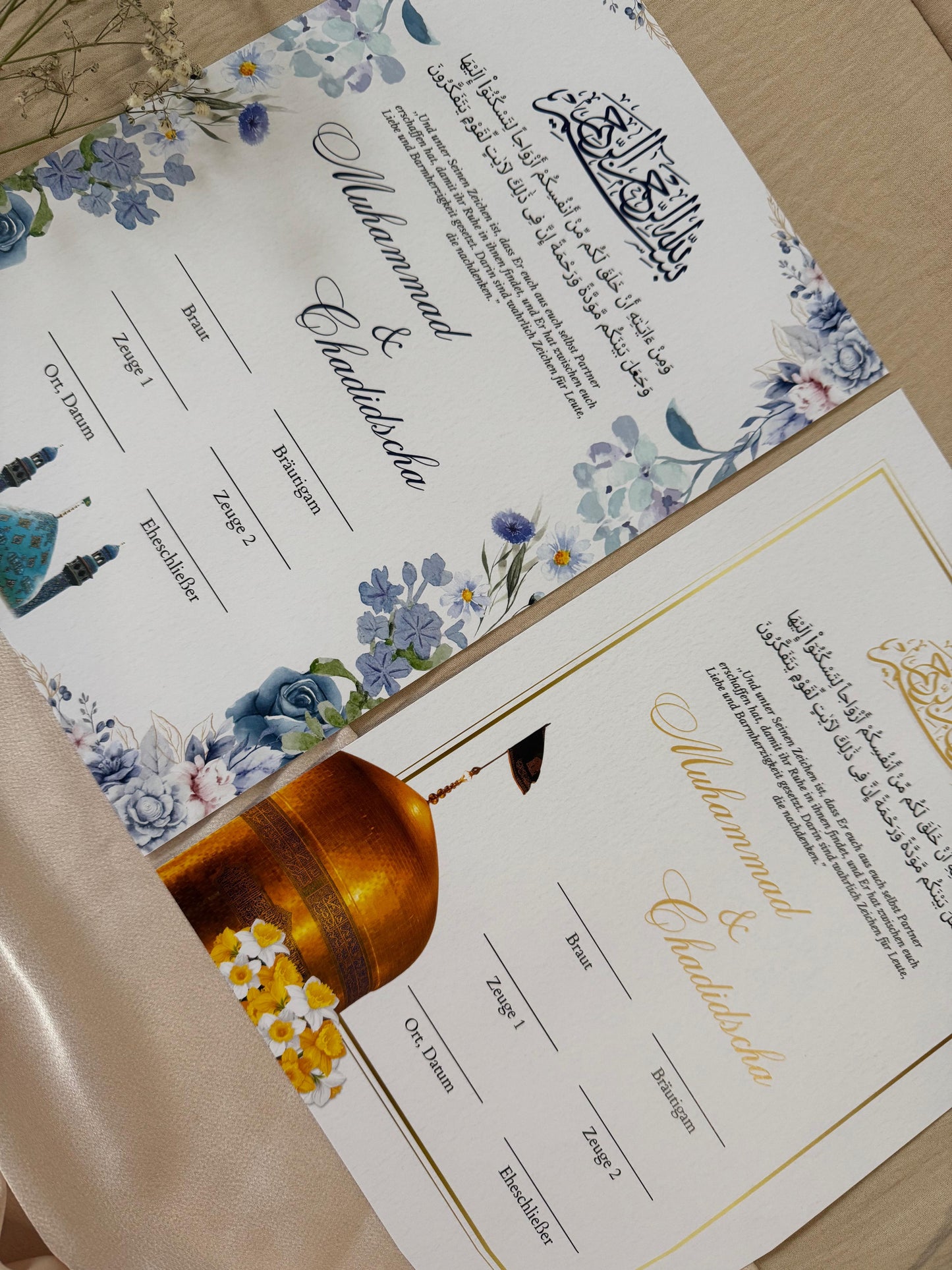 Islamischer Ehevertrag / Nikah-Zertifikat – inklusive Aufbewahrungsmappe