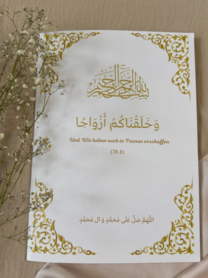 Islamischer Ehevertrag / Nikah-Zertifikat – inklusive Aufbewahrungsmappe