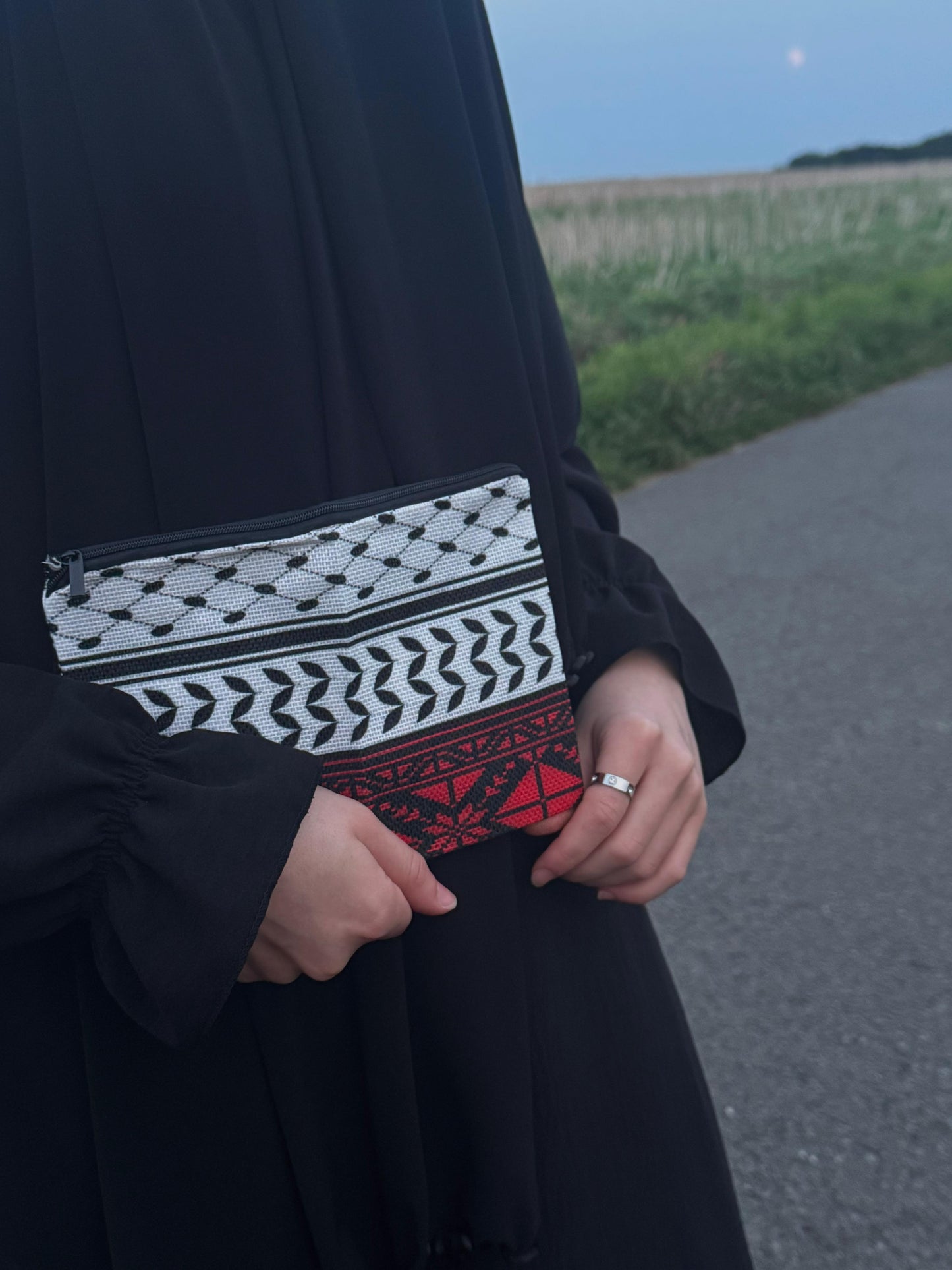 Elegante Leinen-Tasche mit beidseitigem Design
